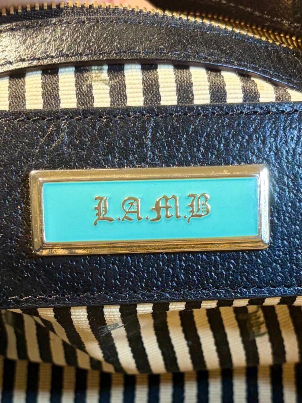 L.A.M.B. Vintage Y2K Black Canvas and Leather Boston Style Shoulder/Handbag - Picture 8 of 15